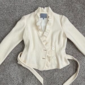 CLASSIQUE ENTIER 100% Merino Wool Ruffle Jacket